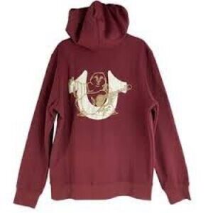 True Religionon Burgundy Buddha Hoodie